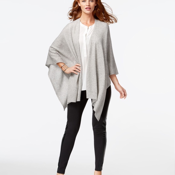 Charter Club Accessories - NWT CHARTER CLUB Luxury 100% Cashmere Tier Wrap Sweater Scarf - Ice Grey Heather